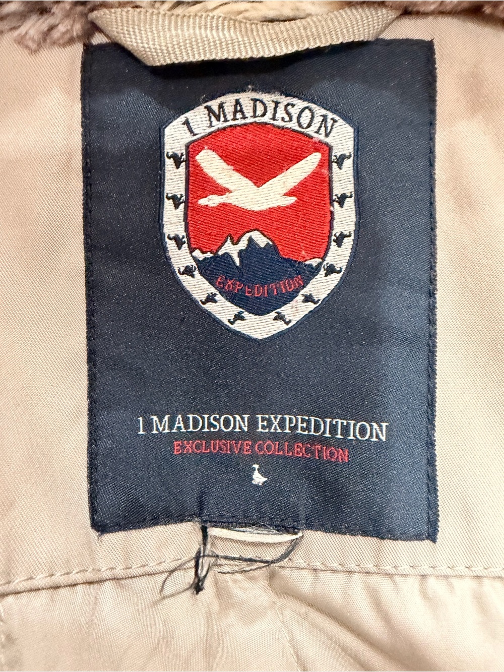 1 MADISON EXPEDITION Women’s Taupe Faux Fur Hooded Parka Coat L - Picture 6 of 7